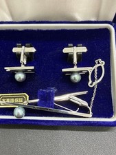 Silver Black Pearl Cufflinks &