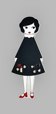 New Lulu Guinness Doll Face Display Board with 8 Pin Brooches