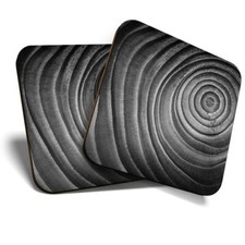 2 x Coasters (BW) - Tree Trunk