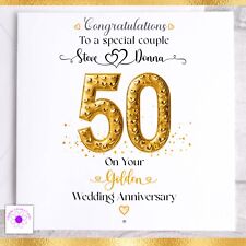 Personalised 50th Golden Wedding Anniversary Card, Golden Anniversary Card