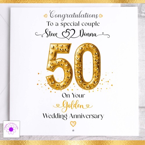 Personalised 50th golden - 50th,