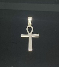 Solid 925 Sterling Silver Egyptian Ankh Cross Pendant with NO Chain Necklace