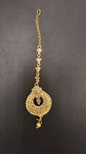 Indian Pakistani Gold Tikka With White Stones
