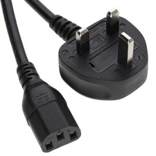 Power Cord UK Plug to IEC Cable (PC Mains Kettle Lead) C13 1m/2m/3m/5m/10m Lot
