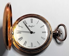 ??GOLD TONE, SWISS MADE BERGLAND 68, 12s,  FULL HUNTER POCKET WATCH,FWO??