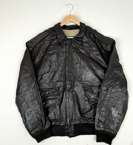 Vintage leather flight jacket - flight,