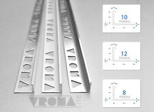 TILE TRIM - L-SHAPE Box Shape - 2.5M ALUMINIUM Bright Chrome Single Lengths