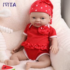 IVITA 15'' Adorable Cute Silicone Doll Baby Girl Newborn Lifelike Reborn Baby