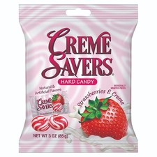 Creme Savers Hard Candy Strawberries & Cream - Iconic Candy  85g - Pack of 2