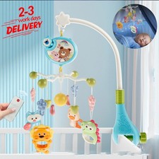 Baby Musical Crib Bed Bell Cot Mobile Stars Dreams Light Nusery Lullaby Toy UK