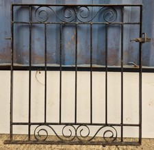 Vintage 3' Wide Latch Gate Wrought Iron Pedestrian Garden Side Gate