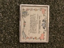 Wedding Poem, Framed, Vintage Keepsake Attributed To Allan Junior