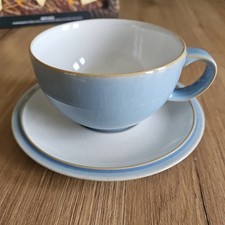Denby Blue Jetty - Cup and Saucer Pale Blue & White - Coffee