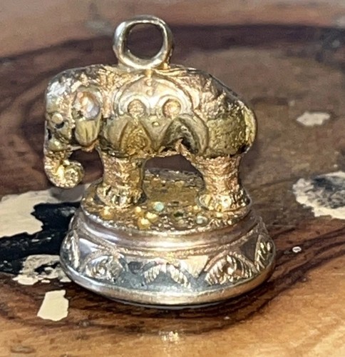 Antique chalcedony elephant - antique,