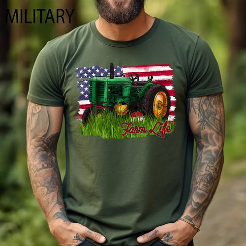American flag farmer shirt - american,