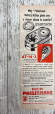 Philips Philishave Dry Shaver 1957 vintage small print advert