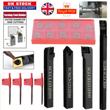 UK 4SET 12mm Shank Lathe Turning Holder Boring Bar+Carbide Inserts Cutting Tools