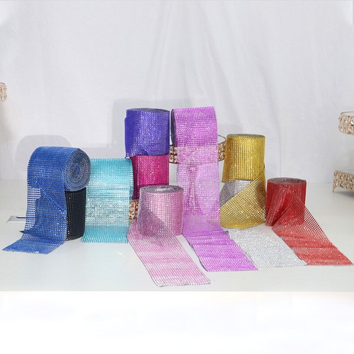 Diamante sparkle mesh ribbon - diamante,