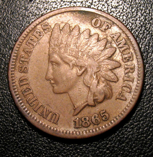 Old coins 1865 indian head - old,
