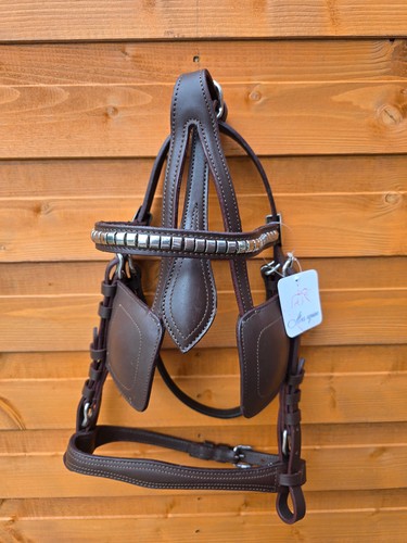 Leather draft driving bridle - leather,