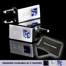 Personalised Men's Cufflinks Custom Engraved Initials Wedding Birthday Gift