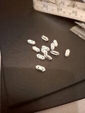 Beads - silver-coloured spacer beads with crystals 10mm (12)