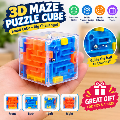 Mini maze puzzle cube - 3d,