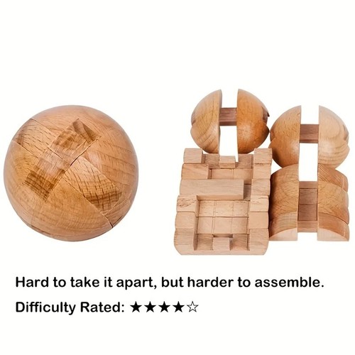 Wooden puzzle magic ball brain - ball,