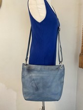 Owen Barry Blue Distressed Leather Bag Messenger Crossbody Bag Handmade In UK LG