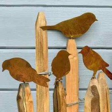 4 Pcs/set Rusty Metal Bird
