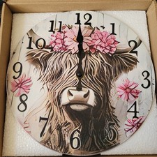 Highland Cow Clock. Silent