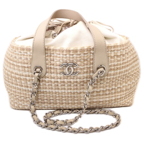 Chanel coco mark raffia beige - coco,