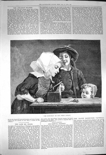 Original old antique print - old,