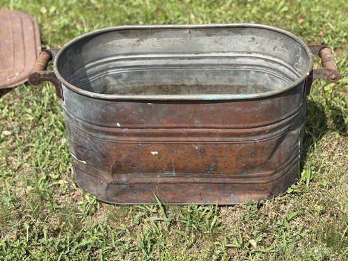 Antique large copper boiler - antique,