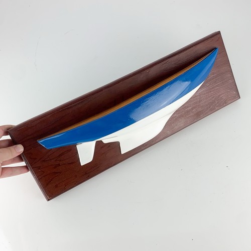 Vintage blue white wooden half - blue,