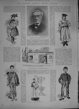 Old Antique Print 1894 Ragged School Shaftesbury Baby Cot Union Jubilee 19th