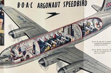 BOAC FAR EAST ARGONAUT CUTAWAY AIRLINE BROCHURE B.O.A.C SPEEDBIRD