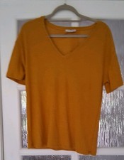 Zara Mustard Short Sleeve Top Size S Euro Small