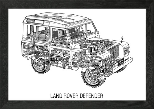 Land rover defender framed - rover,