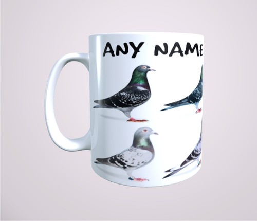 Racing pigeon personalised mug - racing,