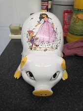 Maryleigh Pottery Piggy Bank by Gisela Gottschlich Boy with Goose vintage 70's