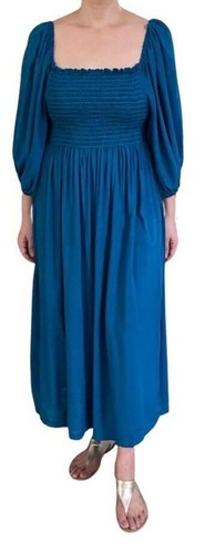 Blue smock dress - blue,