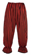 Adults Long Red & Black Vertical Stripe Bloomers