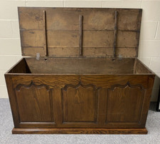 Antique Oak Trunk Panelled