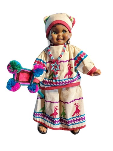 Huichol girl doll in - girl, 11.5"