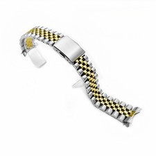 Quality 5beads Solid Stainless Steel Watch Band Strap Curved Bracelet 18 20 22mm