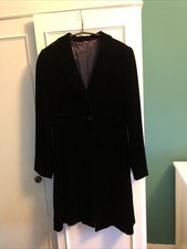 Boden black silk velvet evening coat size 10