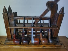 Vintage Pipe Rack With 5 Pipes