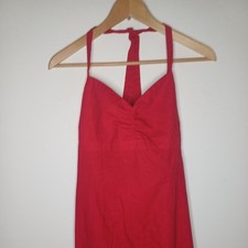 H&M Red linen Maxi Dress Size