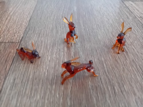Vintage glass rabbits hare - vintage,